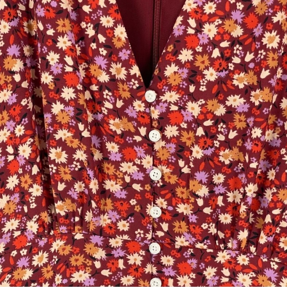Madewell floral Button front mini-dress in Spring Prairie